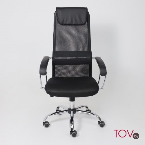 кресло AksHome First CH (ткань/сетка, черный)